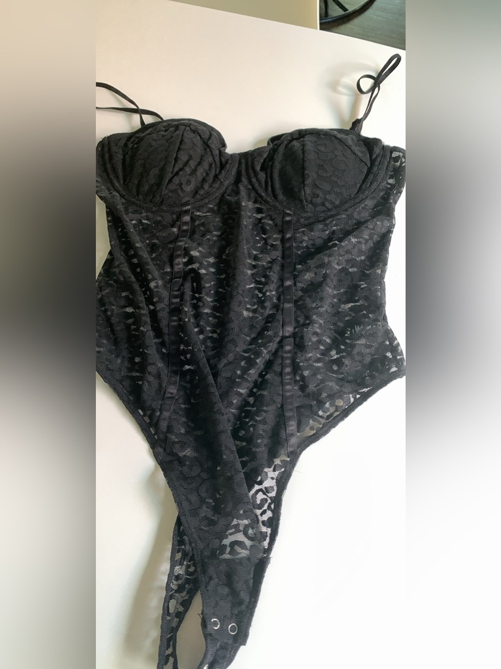 Dynamite Black Lace Bustier Bodysuit